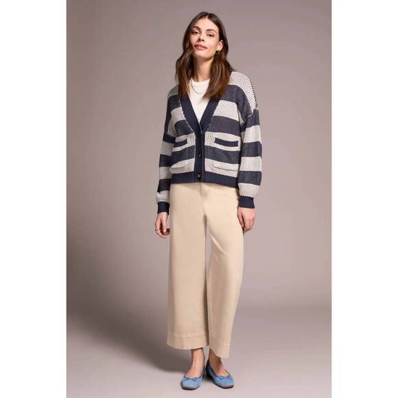 TRIBAL Sweaters - NEW TRIBAL long sleeve striped button front cardigan in striped